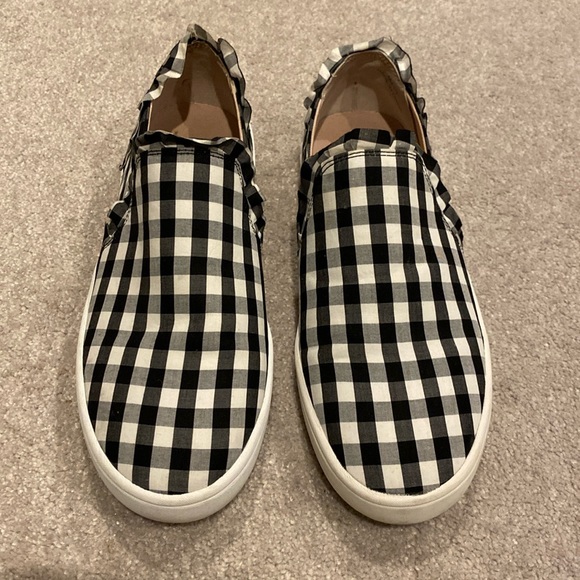 kate spade Shoes - kate spade Black and White Gingham Slip-On Sneakers